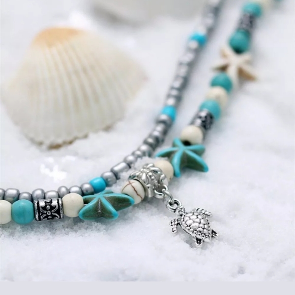 🚫 SOLD OUT. Turtle starfish anklet - Picture 6 of 8